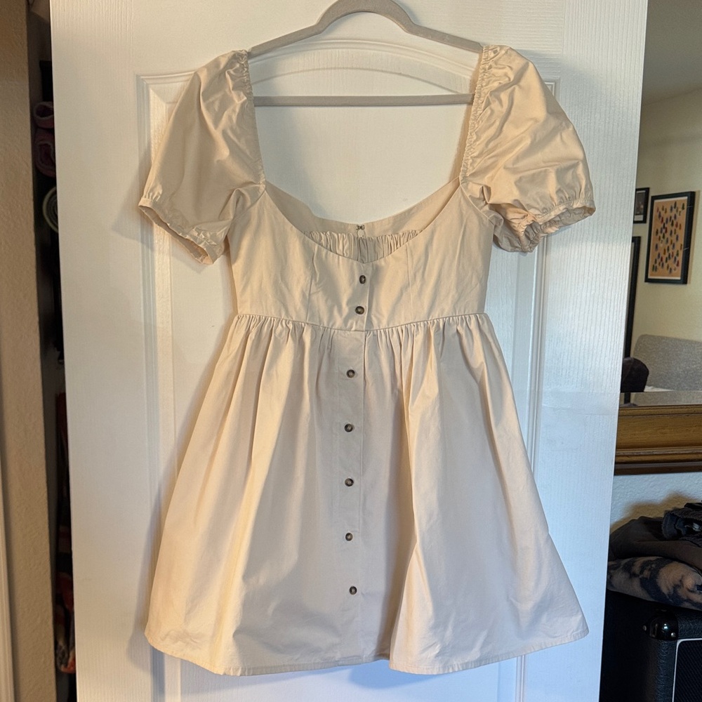 Ciao Lucia Cream Ruffle Detail Dress